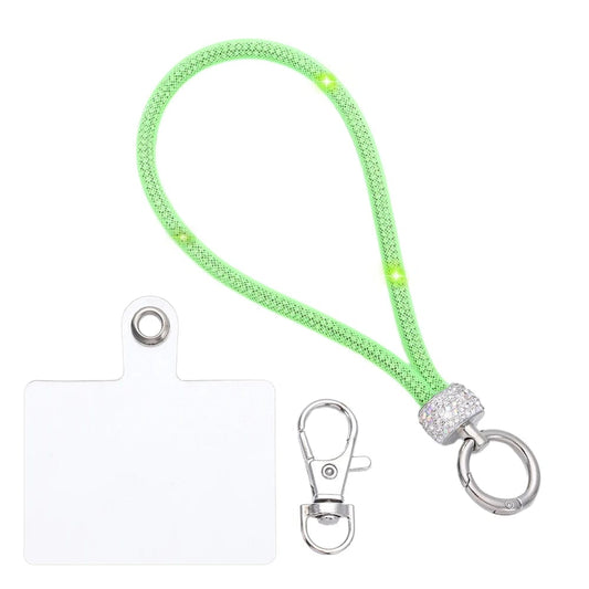 Kurze Glitzer Hellgrüne Handykette