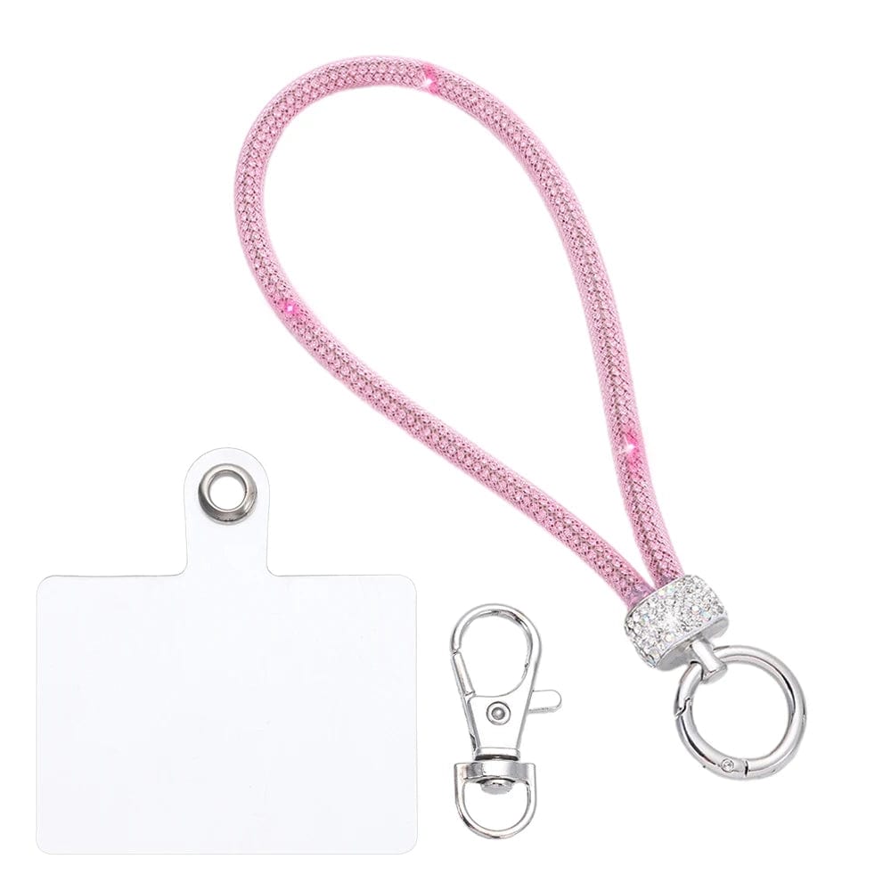 Kurze Rosa Glitzer Handykette